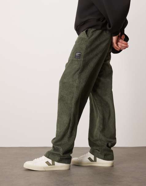 ASOS DESIGN – Cordhose in Grün mit geradem Schnitt - view 1