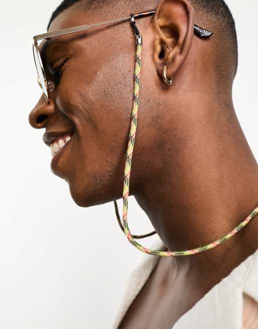 ASOS DESIGN - Cordon de lunettes de soleil style festival - Beige et kaki