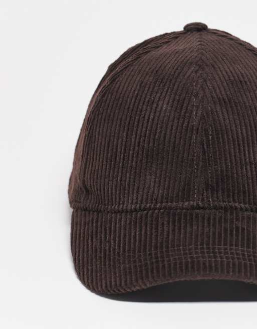 ASOS DESIGN corduroy baseball cap in brown, 4 of 4