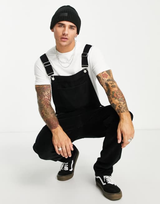 Black corduroy best sale dungarees mens