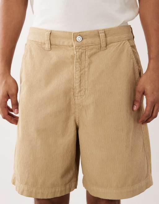 ASOS DESIGN corduroy jort in beige, 5 of 5