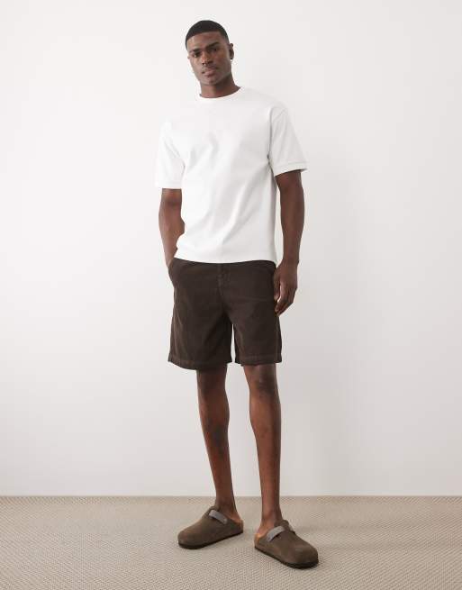 ASOS DESIGN corduroy jorts in brown, 3 of 5