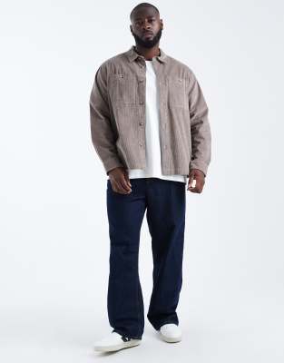 Asos Design Corduroy Overshirt In Brown