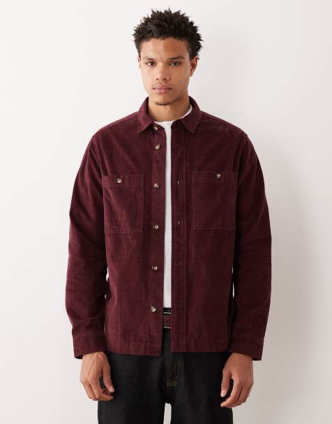 ASOS DESIGN - Corduroy overshirt in bordeauxrood - view 1