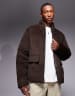 ASOS DESIGN corduroy puffer jacket in brown | ASOS