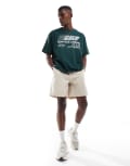 [ASOS DESIGN] ASOS DESIGN corduroy shorts with workwear patch in stone-Neutral W32 STONE