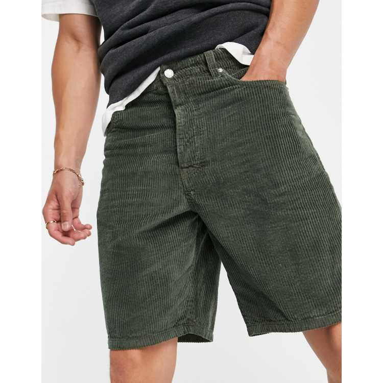 ASOS DESIGN corduroy skate shorts in khaki ASOS
