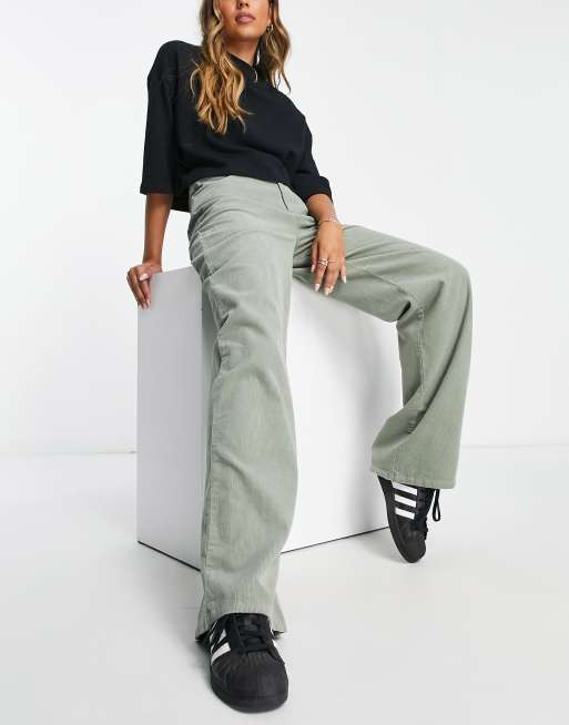 ASOS DESIGN wide leg pants in sage