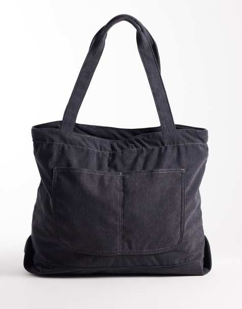 ASOS DESIGN corduroy tote in gray - view 1