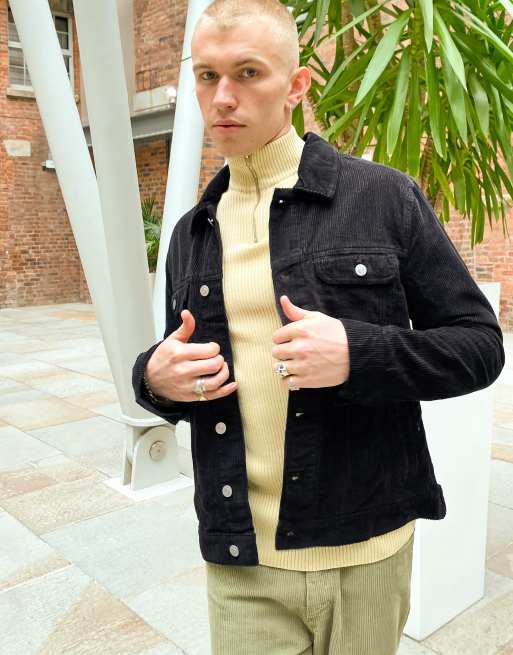 ASOS DESIGN - Corduroy western jack in zwart