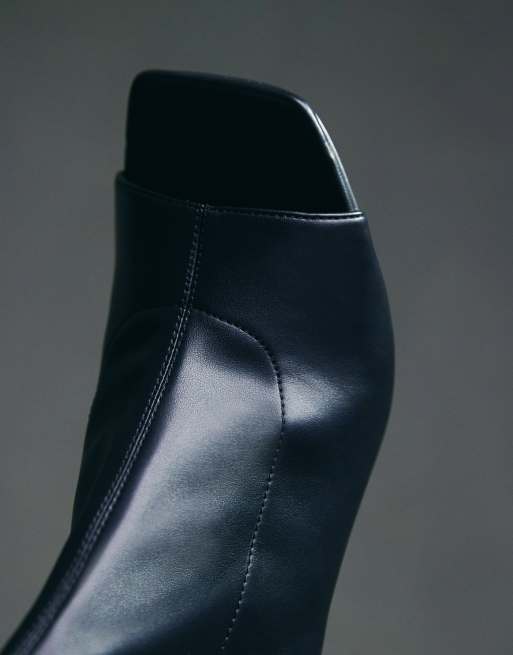 ASOS DESIGN - Corfu - Knæstøvler med hæl og peeptoe i sort, 5 af 6