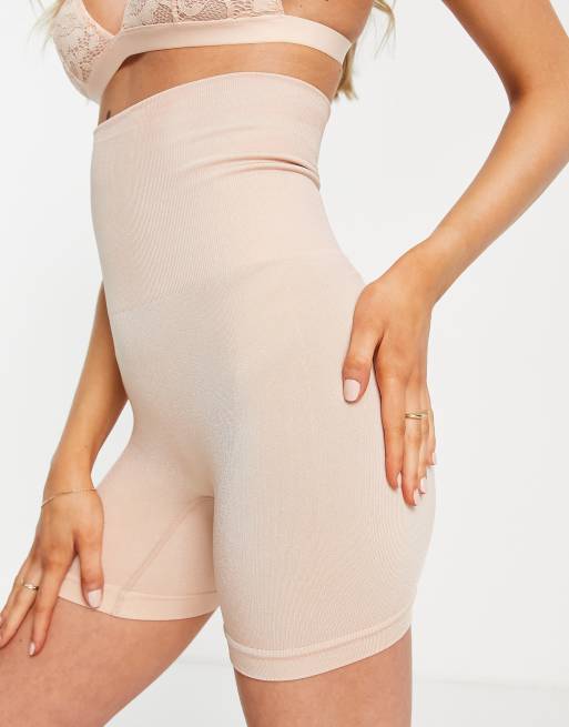 ASOS DESIGN - Corrigerende naadloze short met hoge taille in beige