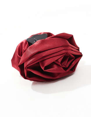 Asos Design Corsage Hair Claw In Red