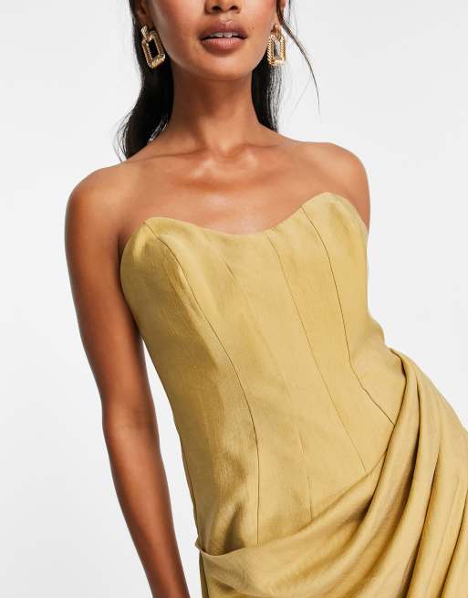 Gold bandeau clearance dress