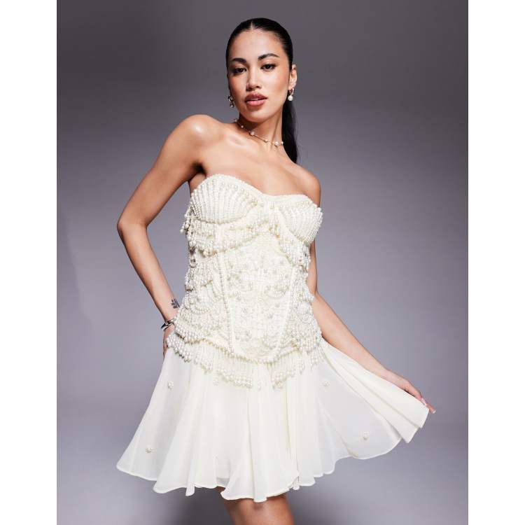 スーツ・フォーマル・ドレス ANDRESD pearl bustier dress pearl bustier dress | ANDRESD pearl bustier dress