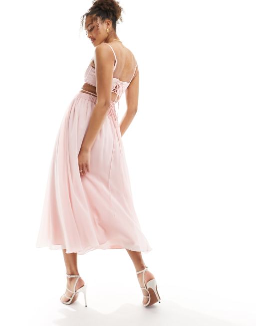 white christmas dresses Corset Midi Dress Beige L main image 0
