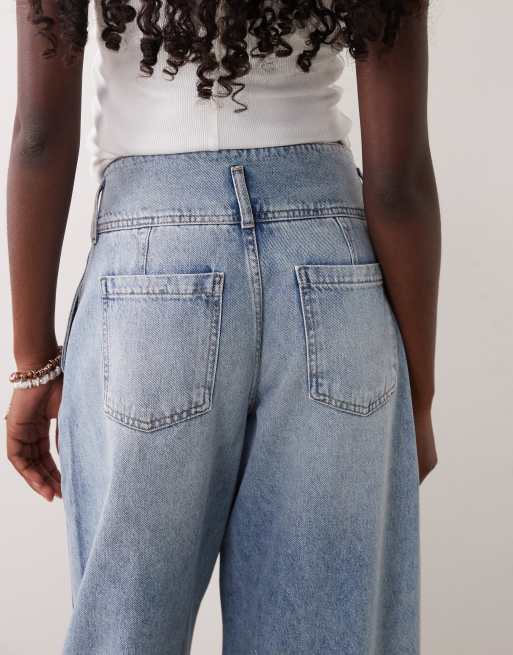 ASOS DESIGN corset detail jeans in acid wash, 5 of 5