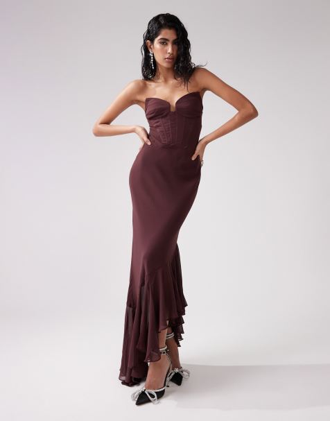 Irreplaceable | Navy Backless Bum Ruched Fishtail Maxi Dress