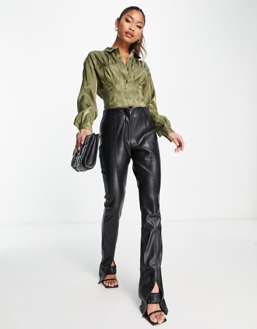 Zara Faux Leather Trousers  Leather trousers, Clothes design, Zara