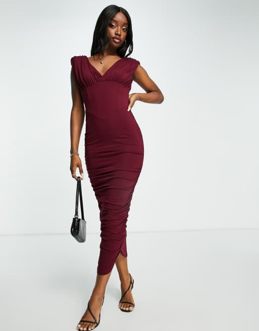 Ruched hotsell dress asos