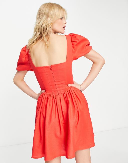 Asos red outlet skater dress