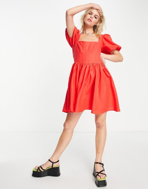 Asos red hotsell skater dress