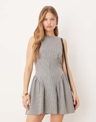Asos Design Corset Mini Dress In Gray