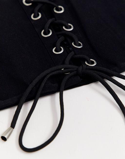 ASOS Harness Detail Corset Waist Belt in Black