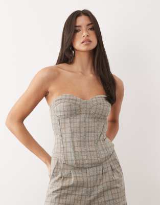 Asos Design Corset Top In Gray