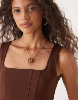 Asos Design Corset Top With Boning In Black