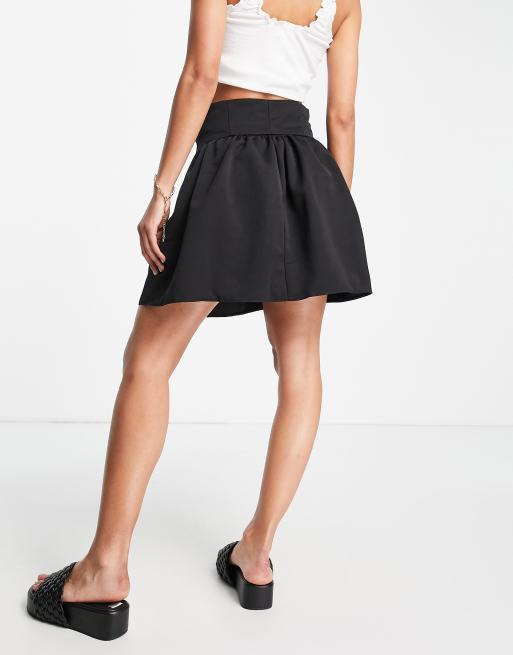 ASOS DESIGN corset waist mini skirt in black