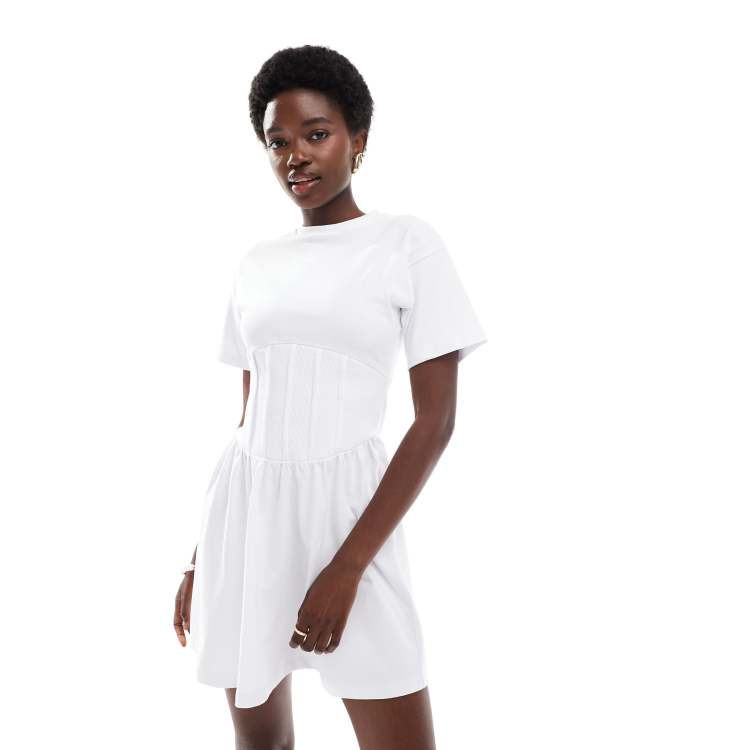 corset belt t shirt dress White T Shirt Dress And Corset Black Corset Belt White T Shirt Dress With  Corset White