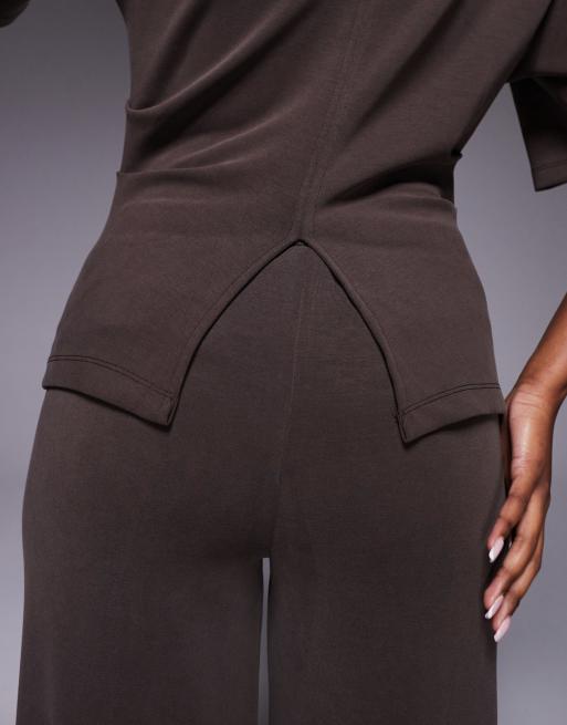 ASOS DESIGN corset waist tee in brown (part of a set), 4 of 4