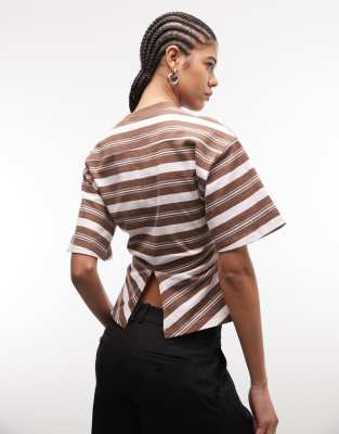 Asos Design Corset Waist Tee In Black