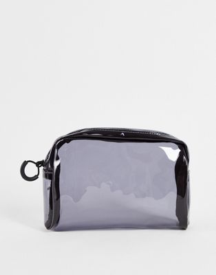 ASOS DESIGN cosmetic bag in transparent black