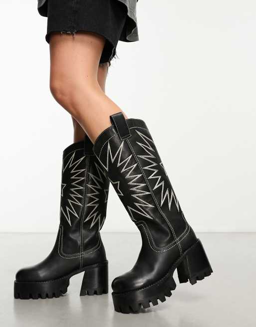 Asos black deals studded boots