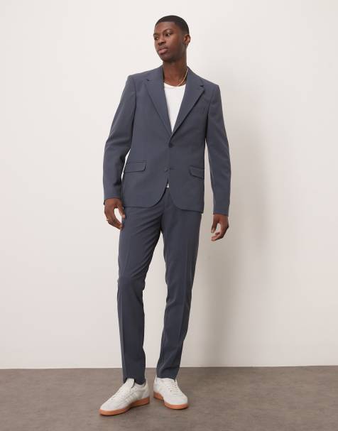 ASOS DESIGN - Costume ajusté en tissu stretch multidirectionnel - Bleu marine - view 1