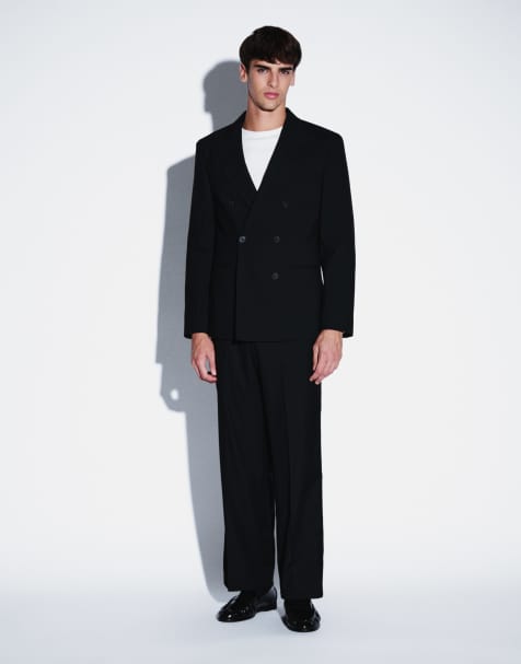 ASOS DESIGN - Costume avec veste ajustée à double boutonnage et pantalon fuselé - Noir - view 1