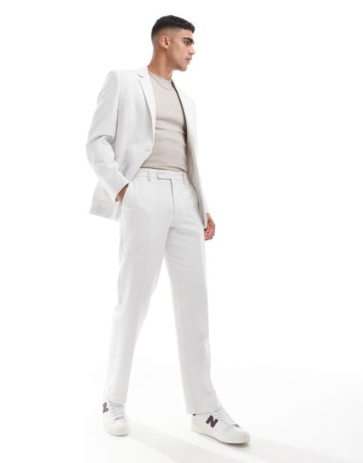 ASOS DESIGN - Costume classique à texture gaufrée - Blanc