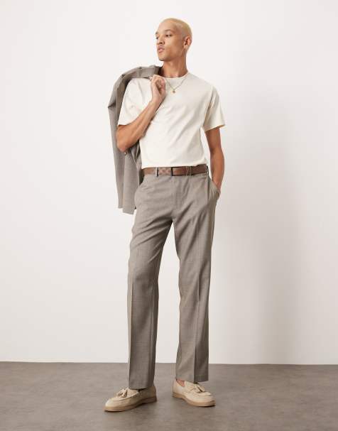 ASOS DESIGN - Costume droit en tissu texturé - Gris chiné - view 1