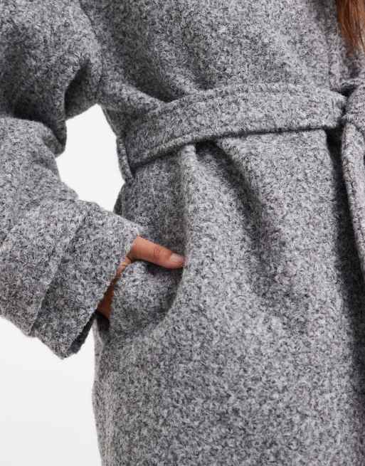 ASOS DESIGN cosy longline formal coat in grey, 2 of 4