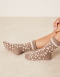 [ASOS DESIGN] ASOS DESIGN cosy wool boot socks with bambi design in brown One Size BROWN