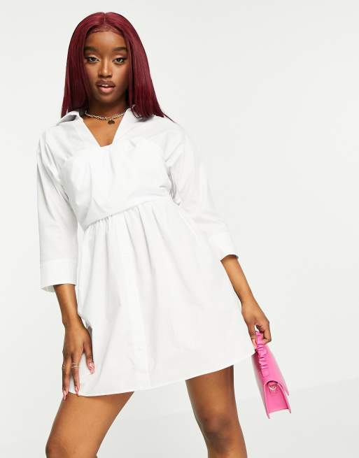 Asos design cotton mini shirt outlet dress