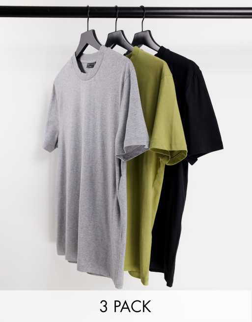 ASOS DESIGN cotton 3 pack t-shirt with crew neck in multi - MULTI