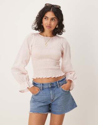 Asos Design Cotton Babydoll Lace Trim Cami Top In Pink