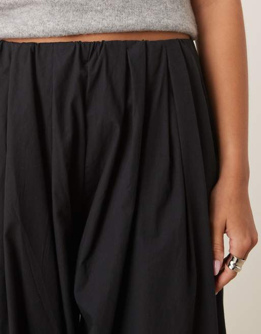 ASOS DESIGN cotton balloon pants in black