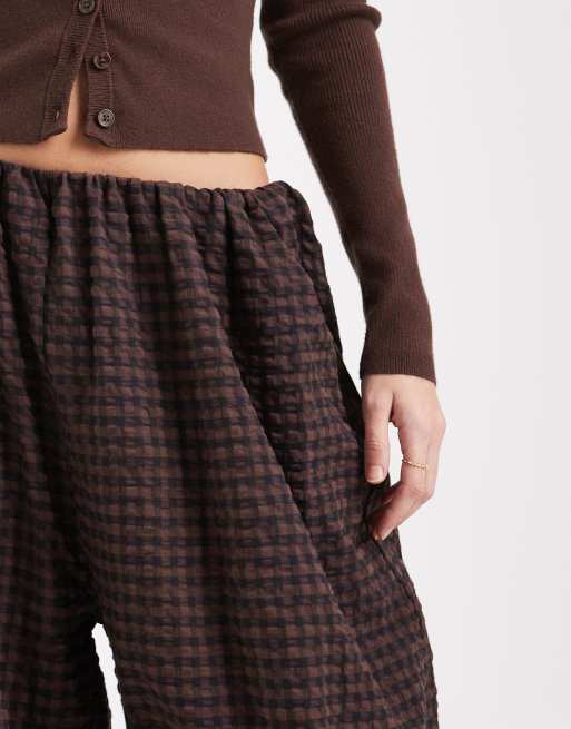 ASOS DESIGN cotton balloon pants in check, 3 of 5
