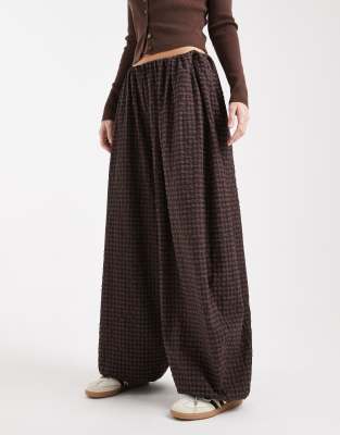 Asos Design Cotton Balloon Pants In Brown