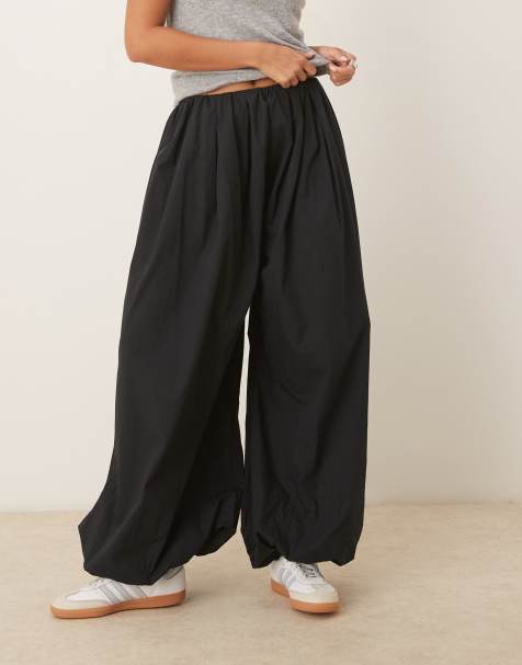 ASOS DESIGN cotton balloon trouser in black - view 1