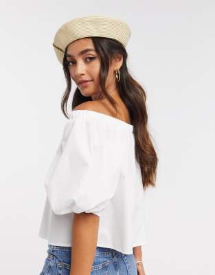 asos white bardot top